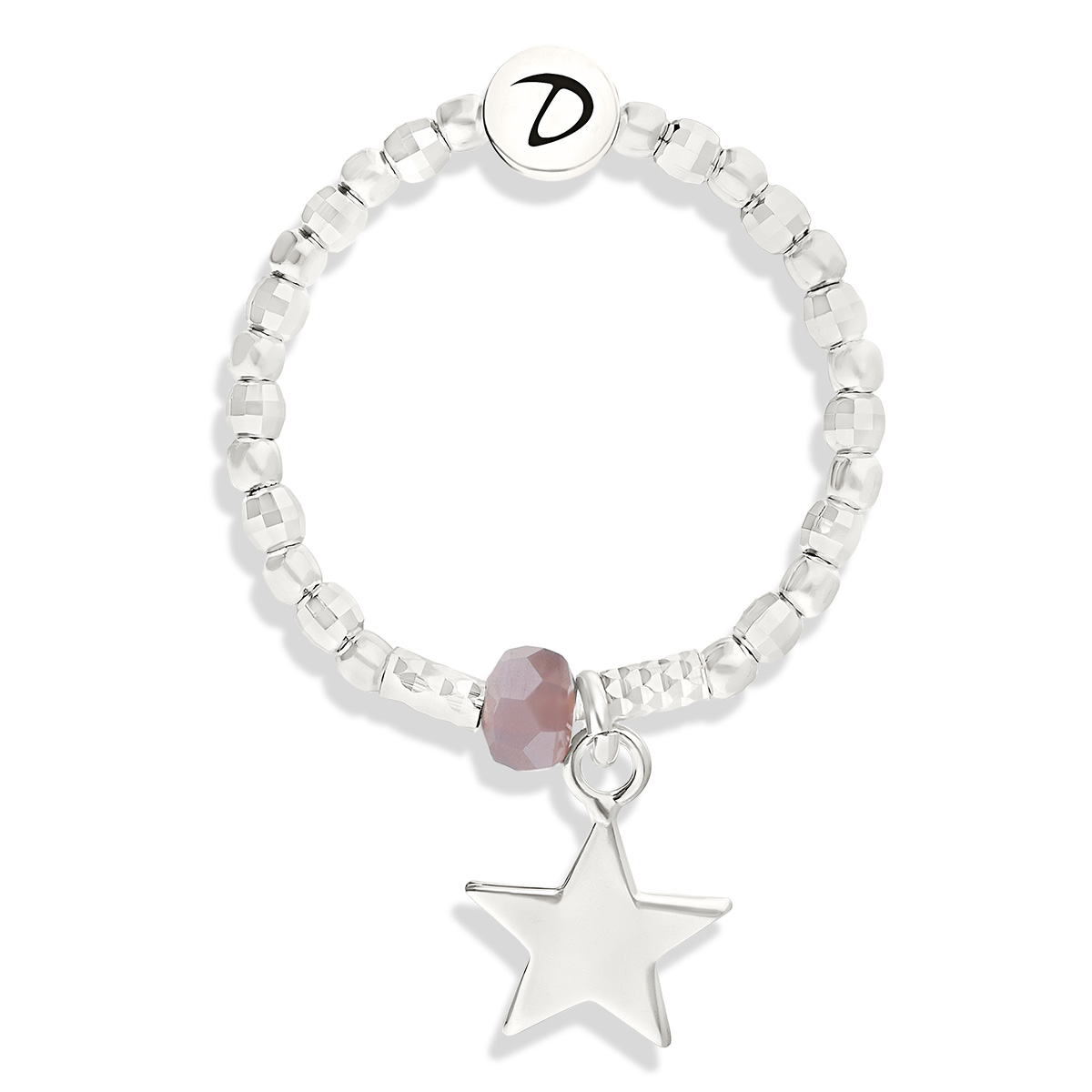 BAGUE ÉLASTIQUE PETITE ETOILE PERLE VIOLETTE