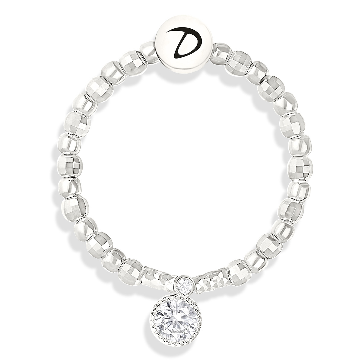 BAGUE ELASTIQUE OXYDE ROND SILVER