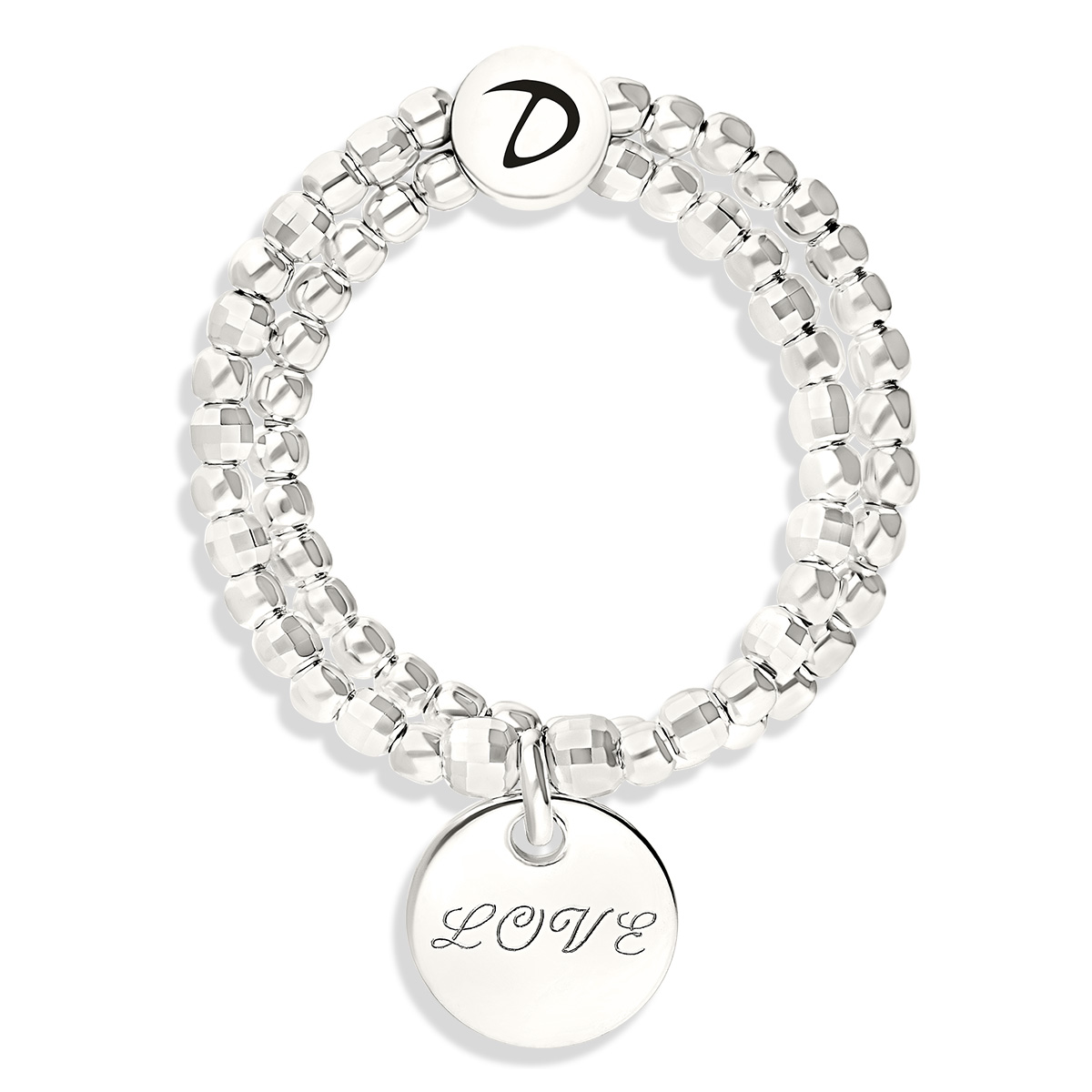 BAGUE DOUBLE ÉLASTIQUE SILVER PASTILLE Argent 925 Gravable