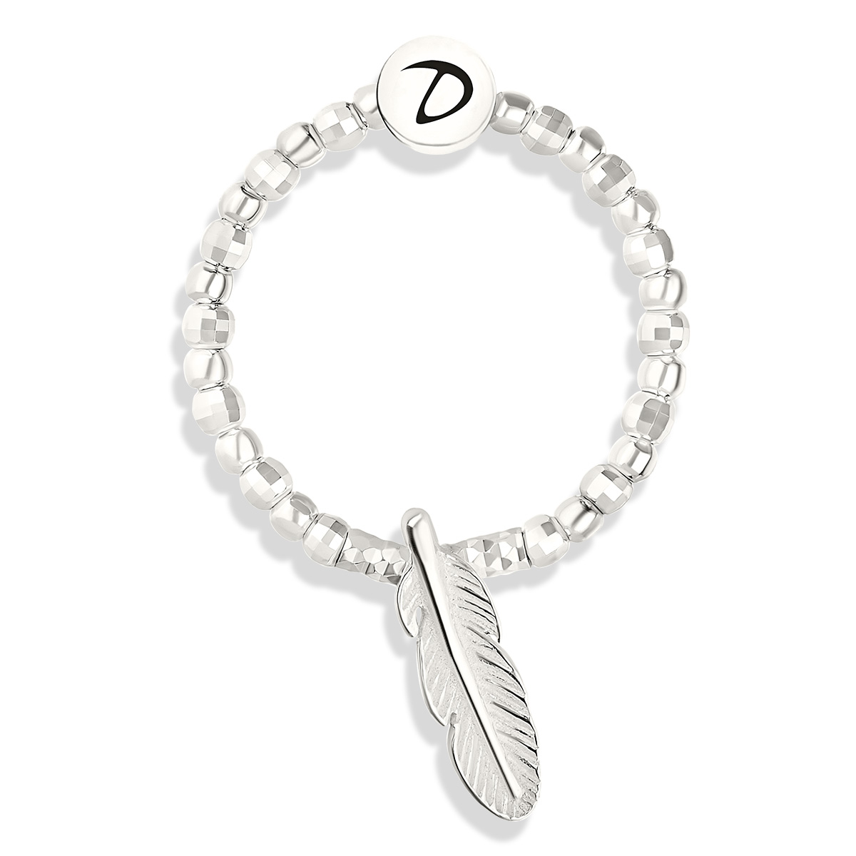 BAGUE ELASTIQUE PLUME ARGENT