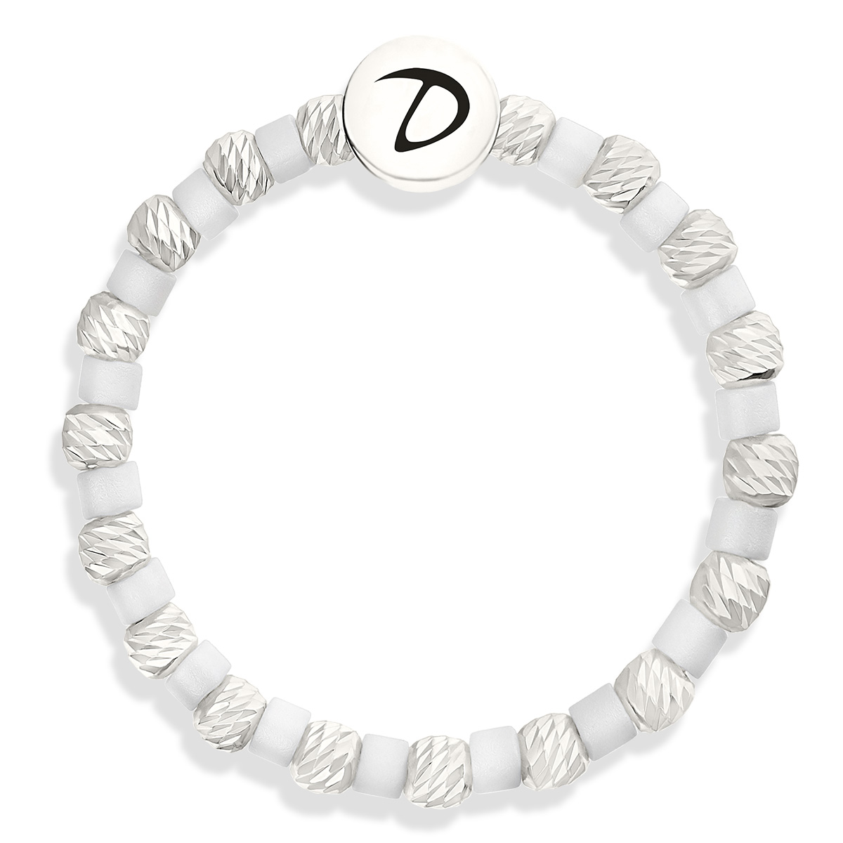 BAGUE ELASTIQUE FACETTÉE MIYUKI BLANC