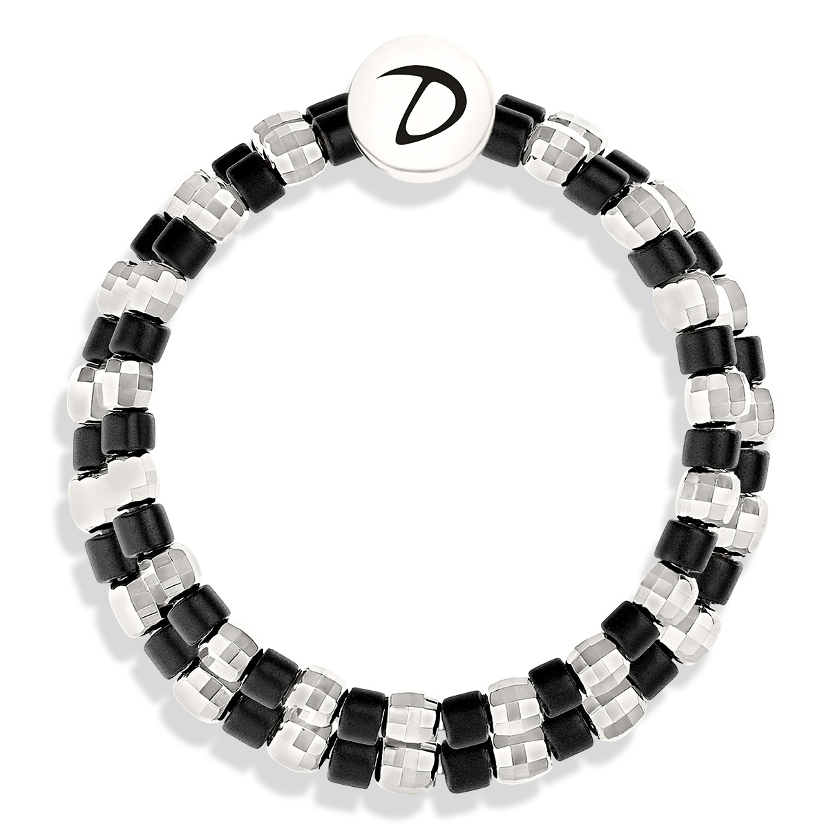 BAGUE DOUBLE ELASTIQUE MIYUKI NOIR