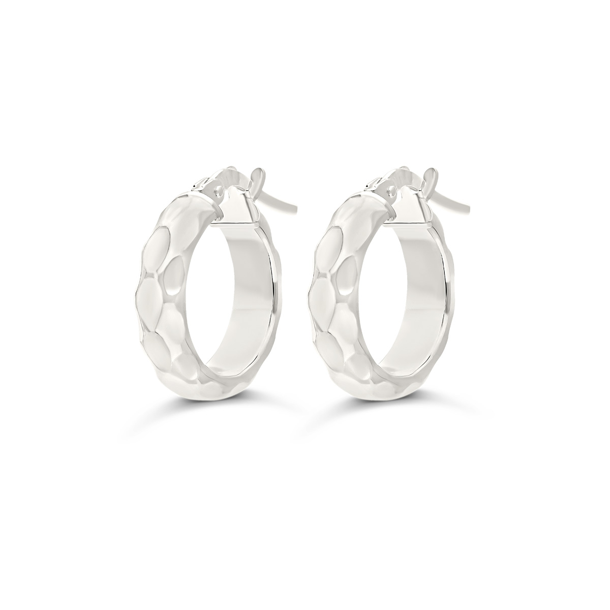Créoles Martelées En Argent 925 10 MM