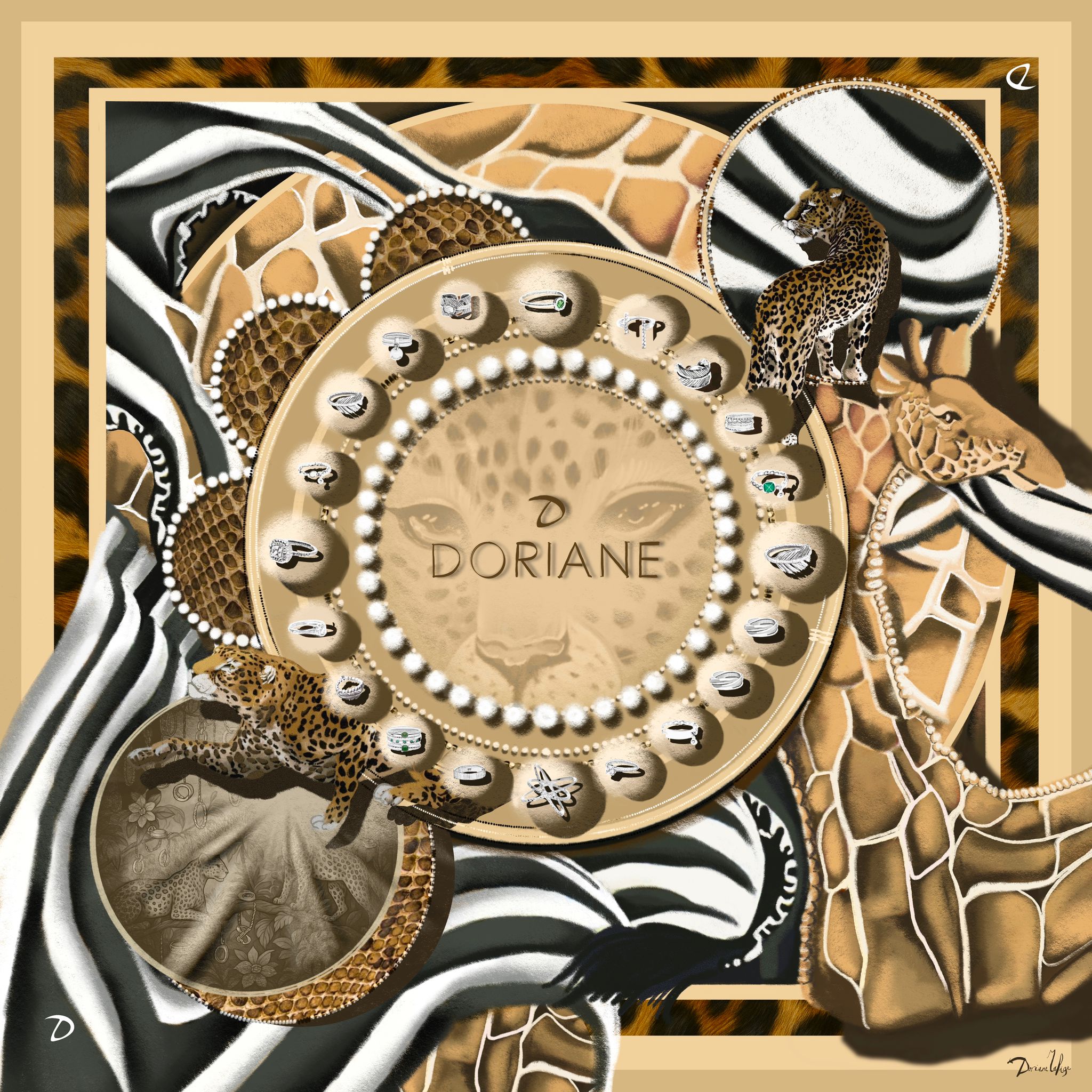 Foulard en soie Léopard Édition Limitée