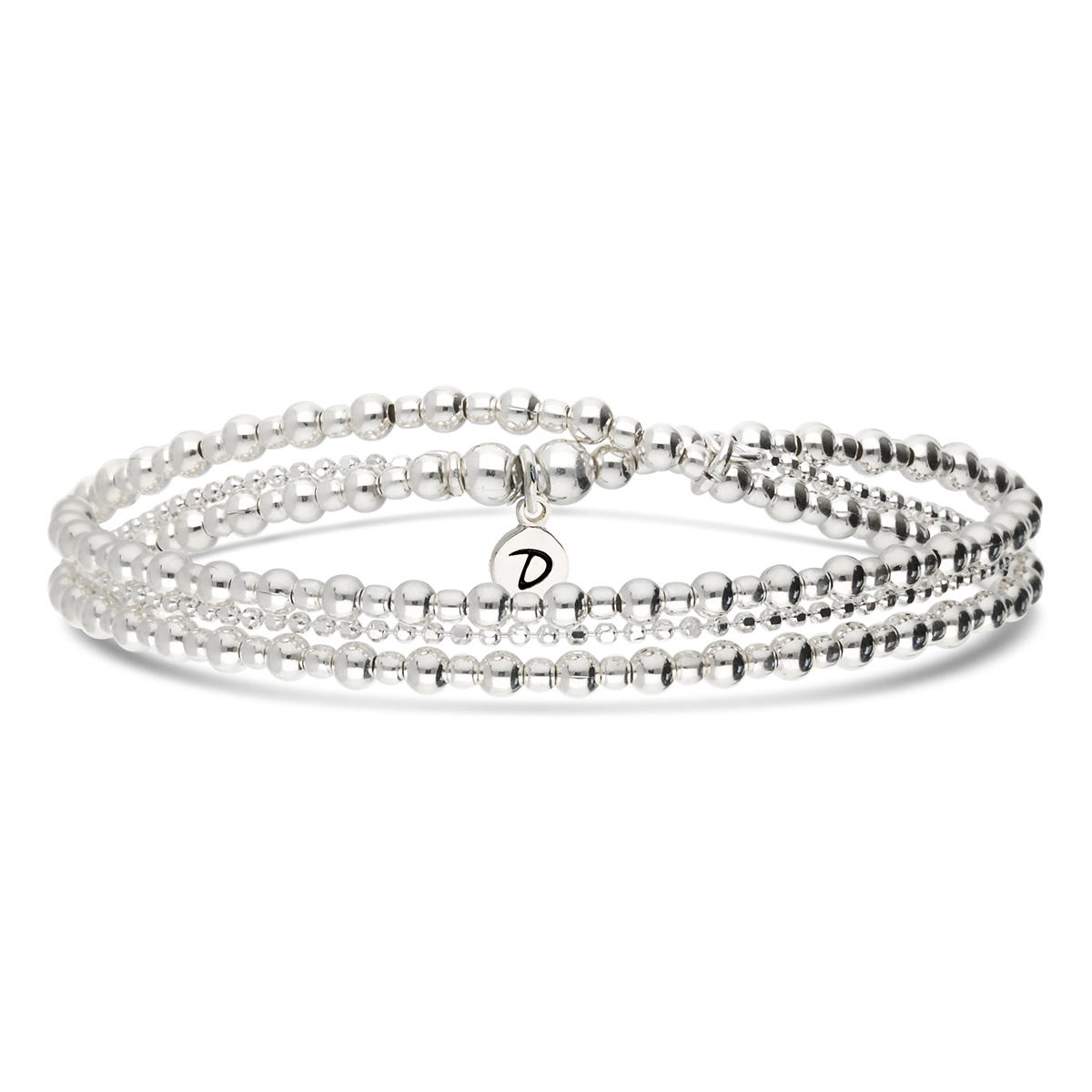 Bracelet Élastique 2 Tours Et Chaine En Argent 925 Le Mimi