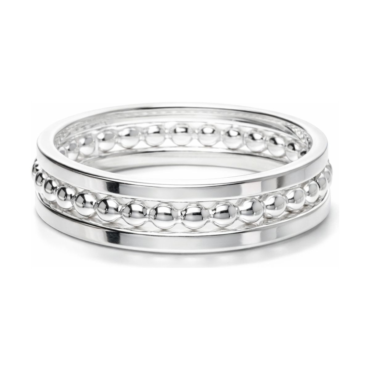 Bague Anneau Perlé Argent 925
