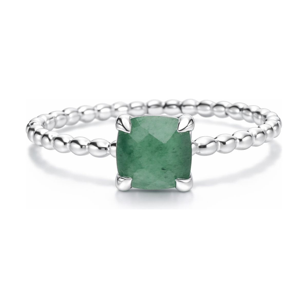 BAGUE ANNEAU BOULE PIERRE AVENTURINE 6mm