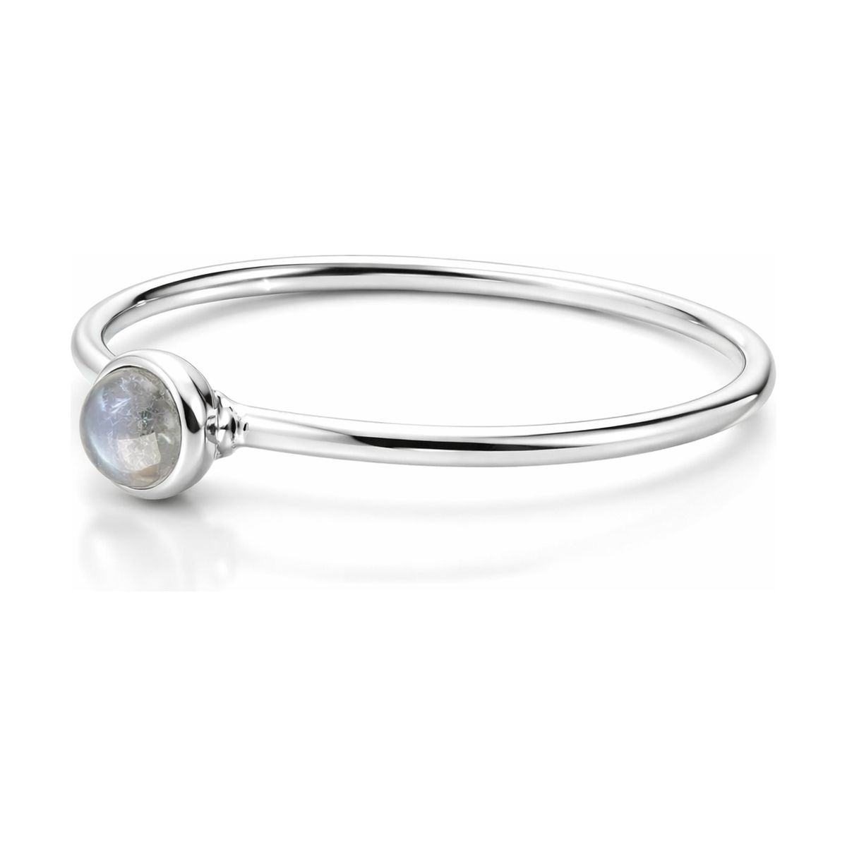 BAGUE PETITE PIERRE RONDE GRISE OPALINE