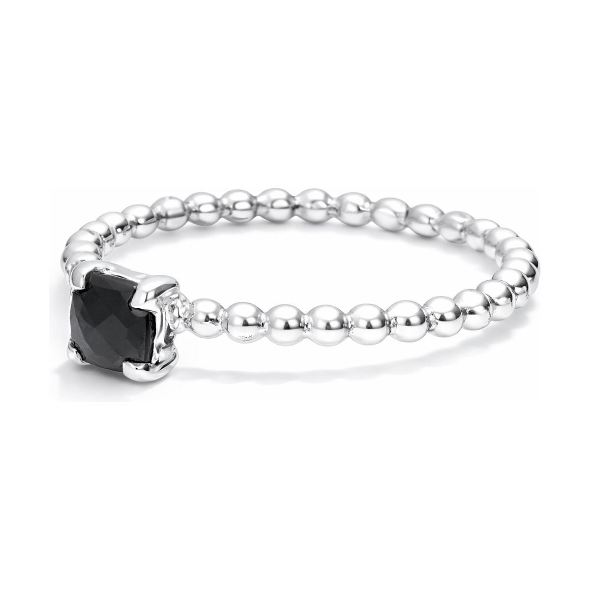 BAGUE ANNEAU BOULE PIERRE NOIRE
