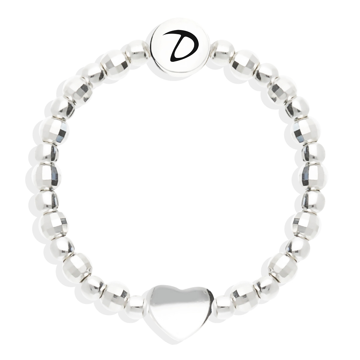 Bague Élastique Argent 925 Petit Coeur