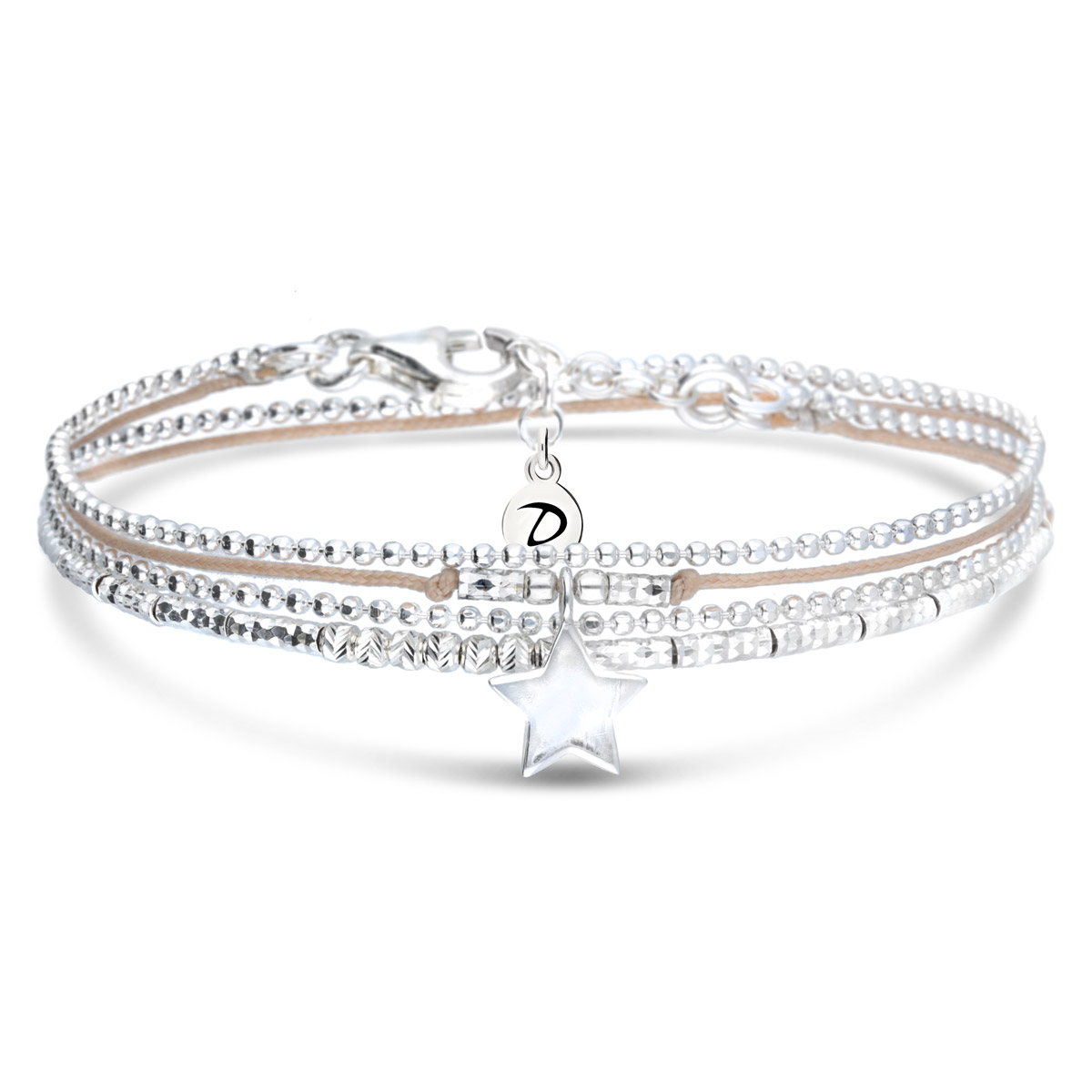 BRACELET DOUBLE TOURS BEIGE BABY STAR