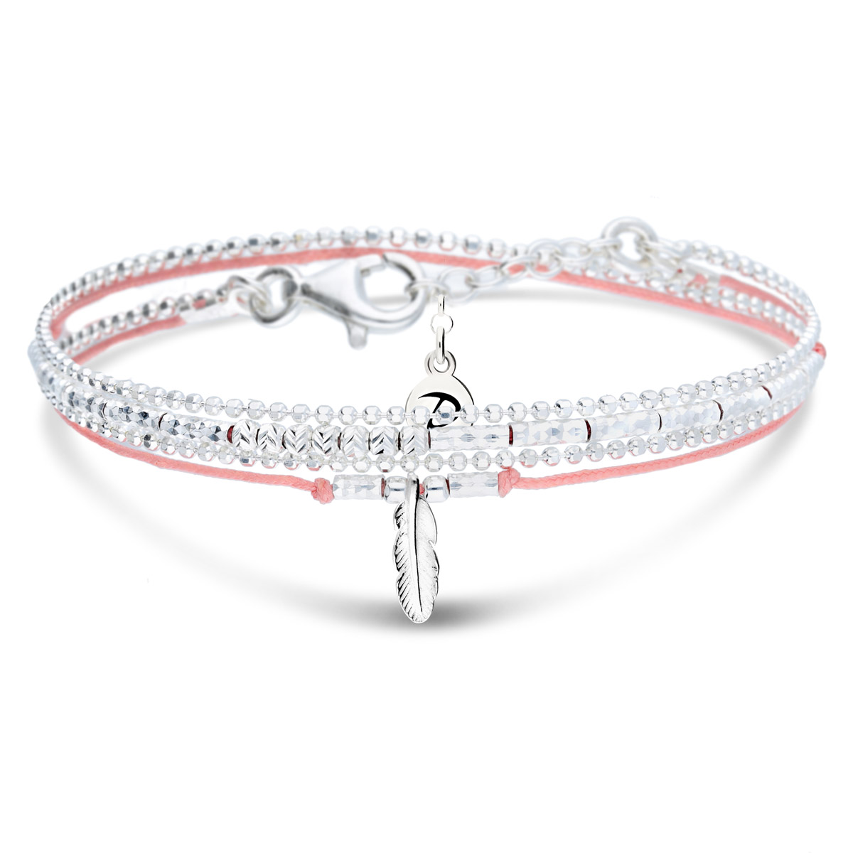 BRACELET DOUBLE TOURS CORAIL BABY PLUME