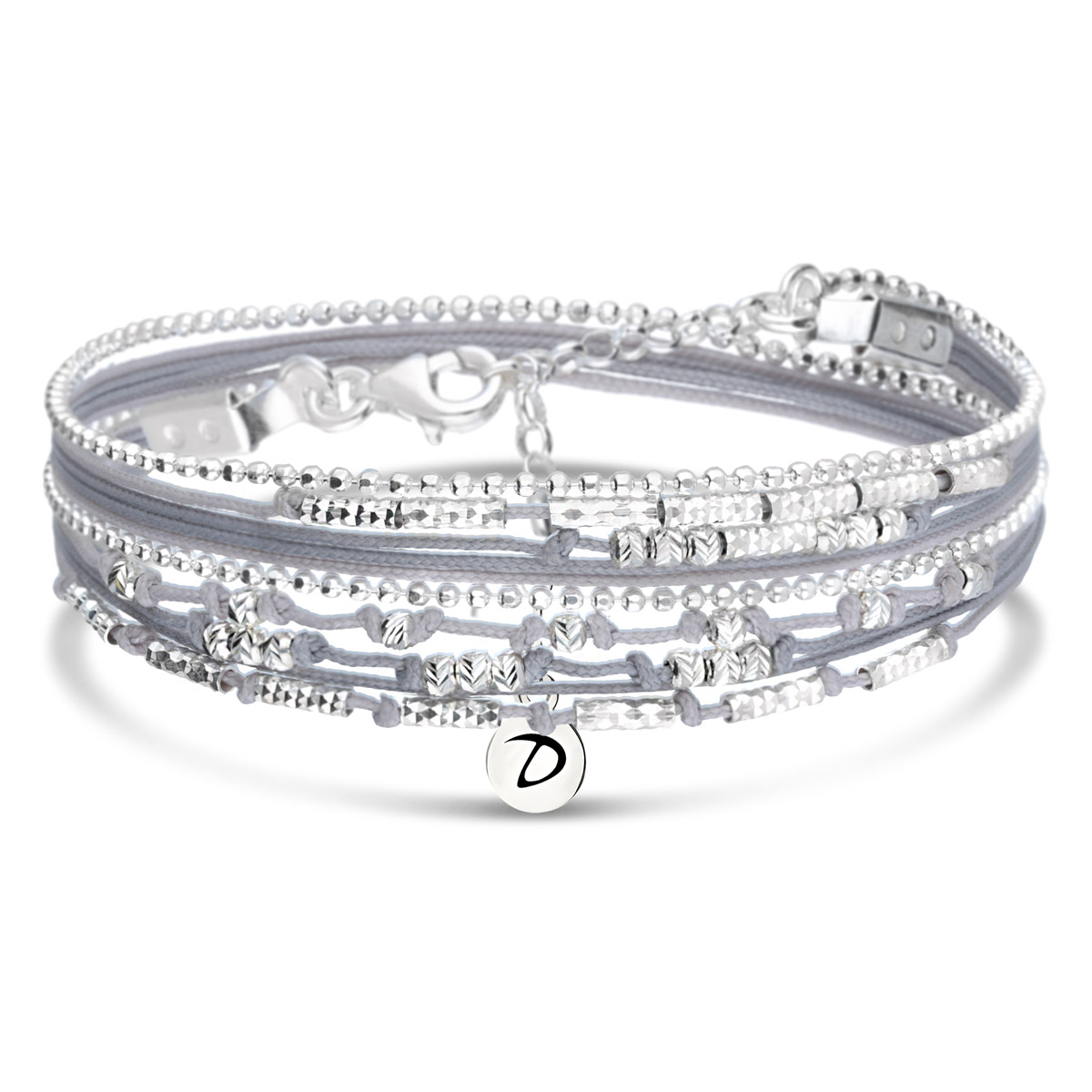 BRACELET MULTI TOURS WAVY GRIS CLAIR