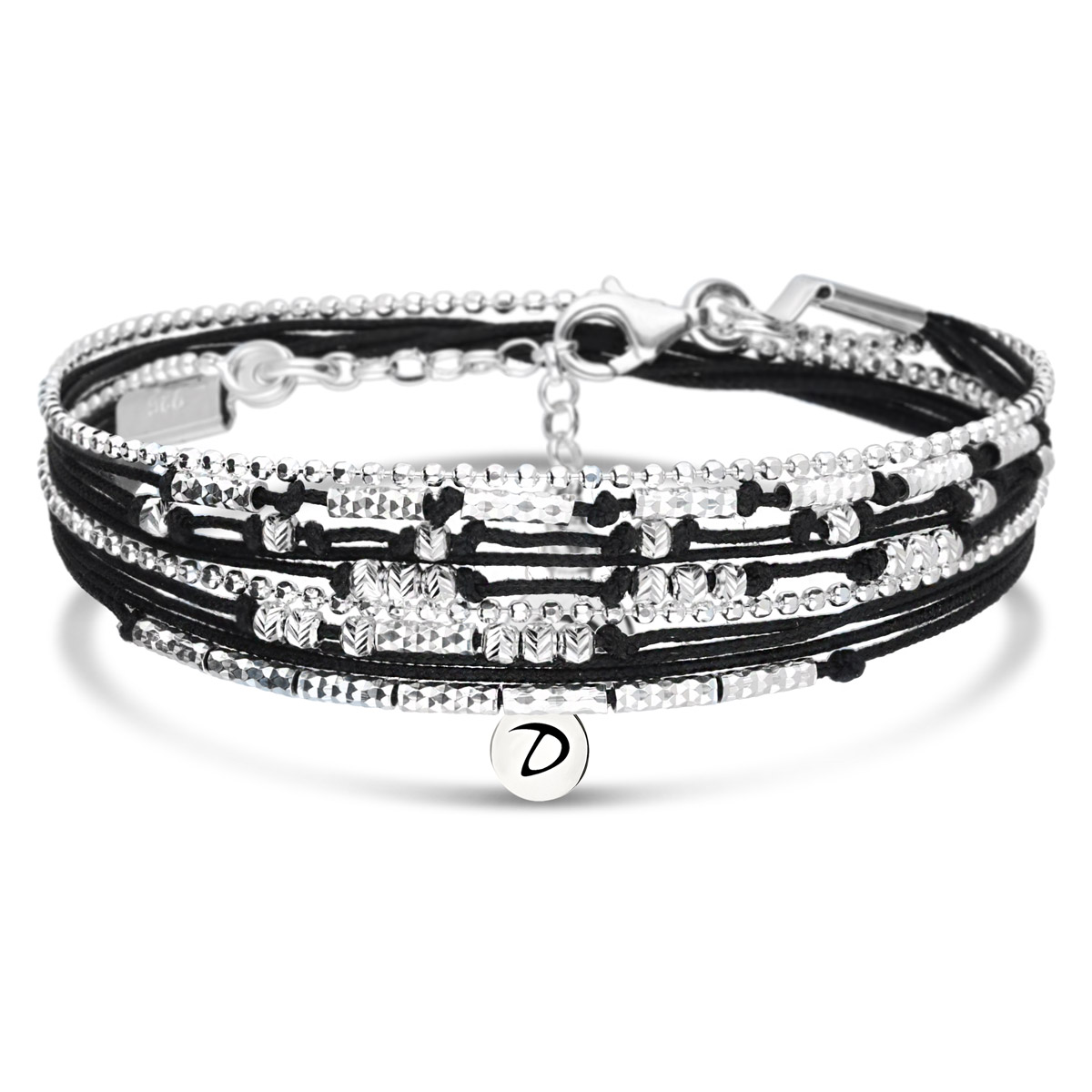 BRACELET MULTI TOURS WAVY NOIR
