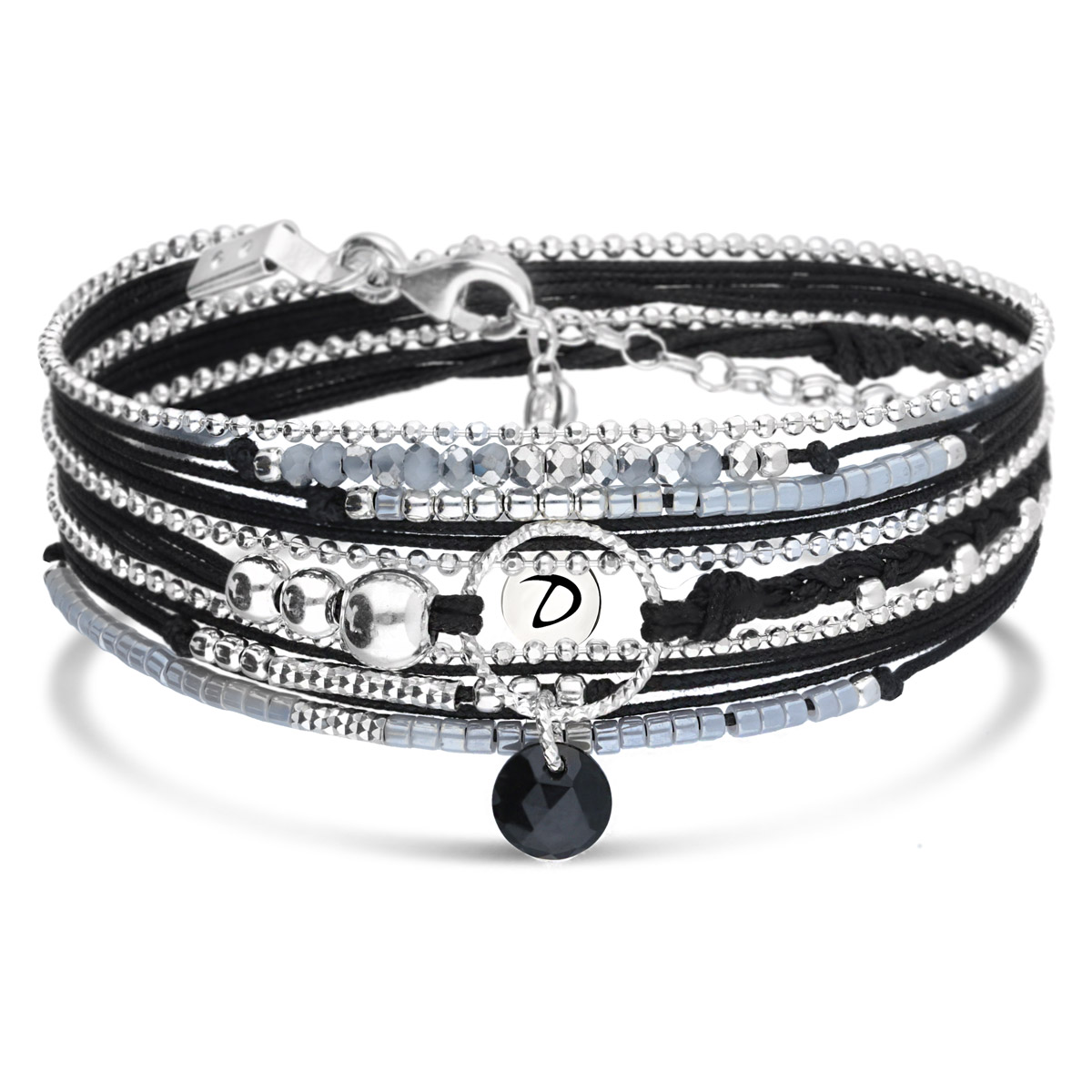 BRACELET PASSION TRIPLE TOURS NOIR ONYX