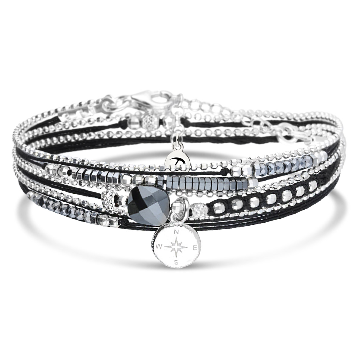 BRACELET VIRTUOSE ROSE DES VENTS NOIR