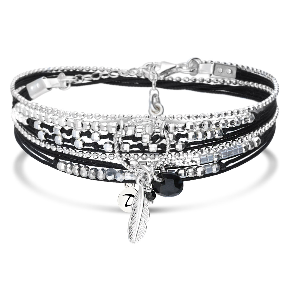 BRACELET PASSION PLUME ONYX NOIR