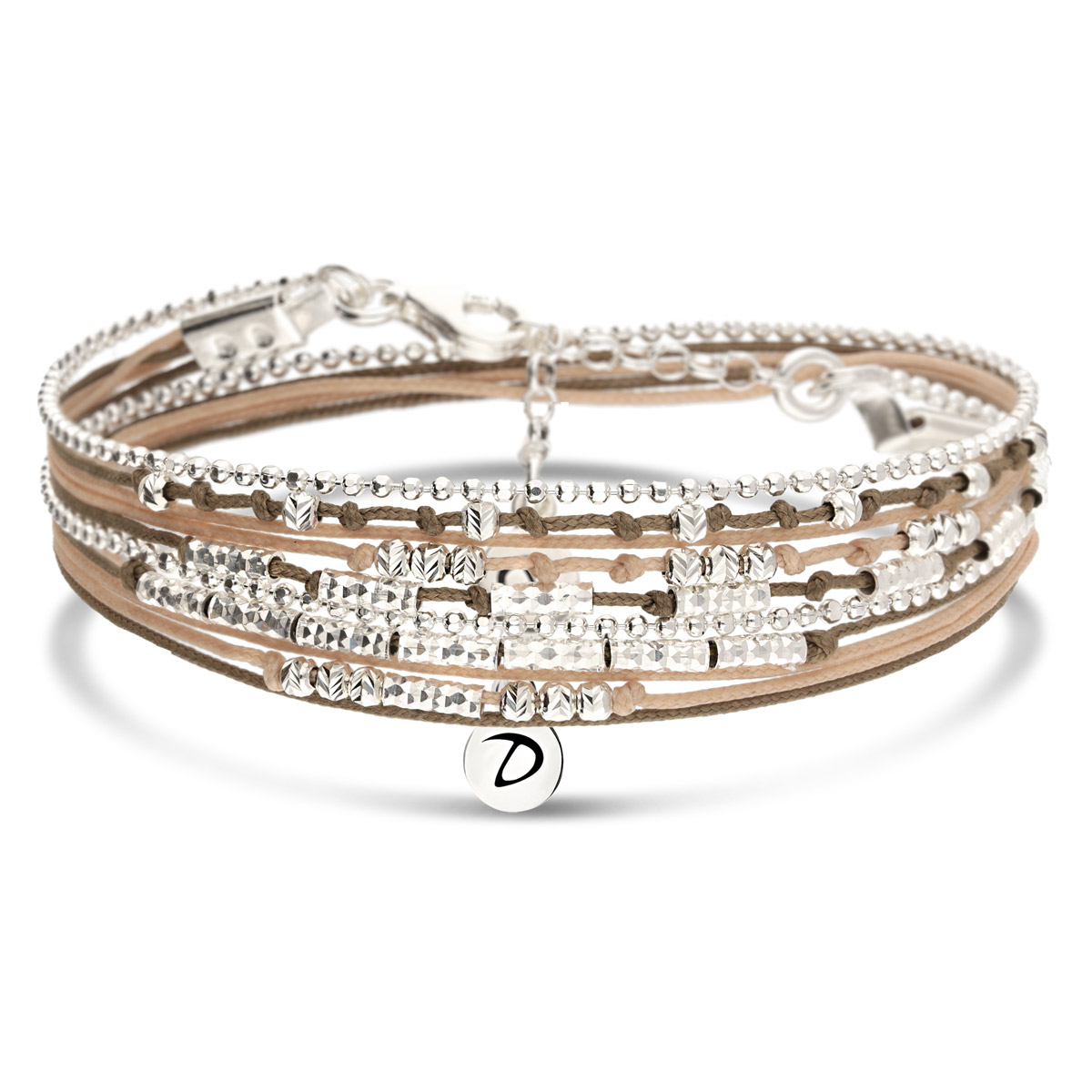 BRACELET MULTI TOURS WAVY BEIGE MARRON