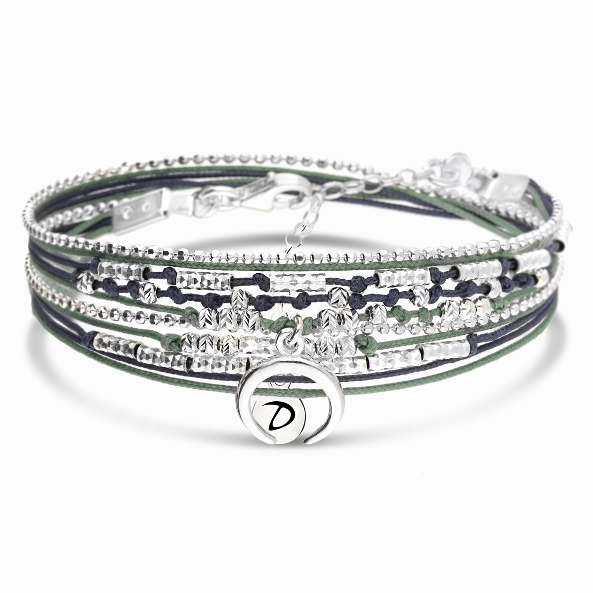 BRACELET WAVY-CROISSANT VERT BLEU