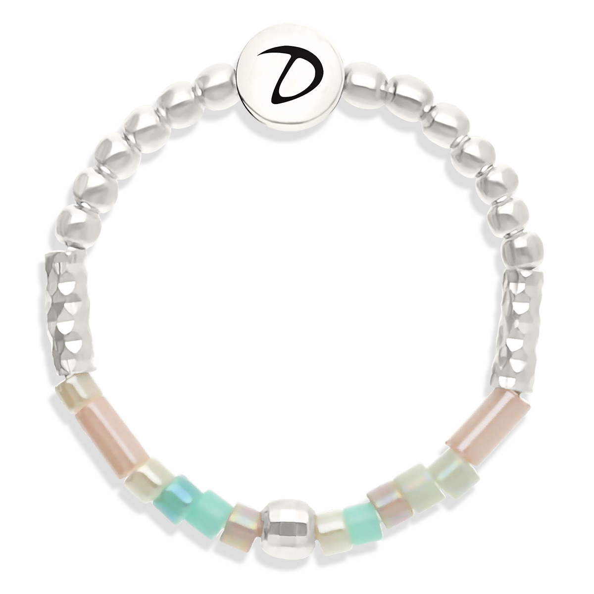 Bague Élastique Mix Pastel et Silver