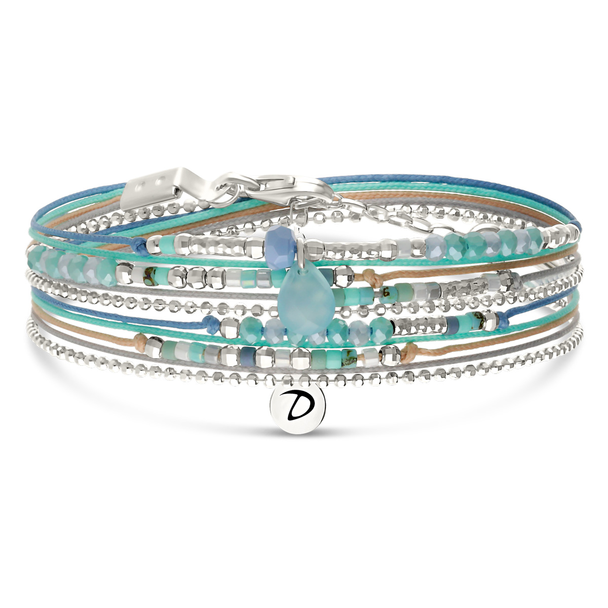 Bracelet 2 Tours Argent 925 L’ Évidence Bleu Turquoise