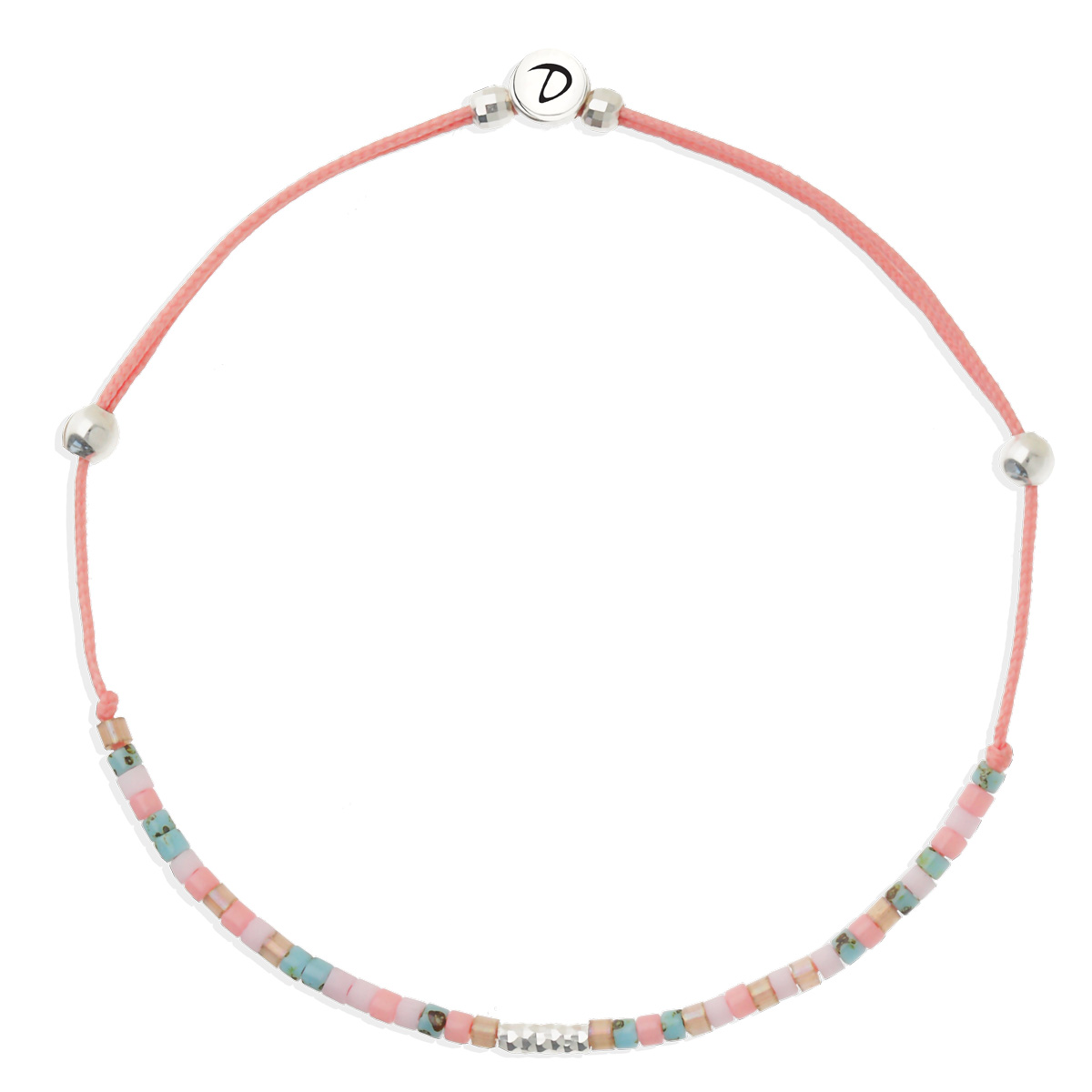 Bracelet Cordon Corail Perles Rose Turquoise Le Mix