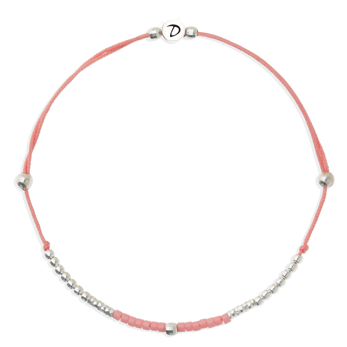 Bracelet Cordon Corail Perles Rose Orangé Le Pétillant