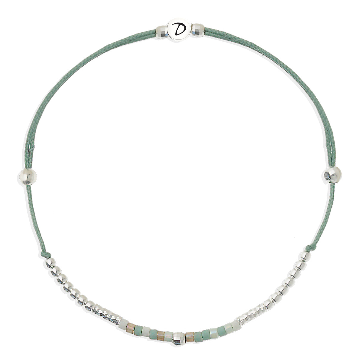 Bracelet Cordon Vert Perles Vert Amande Le Pétillant