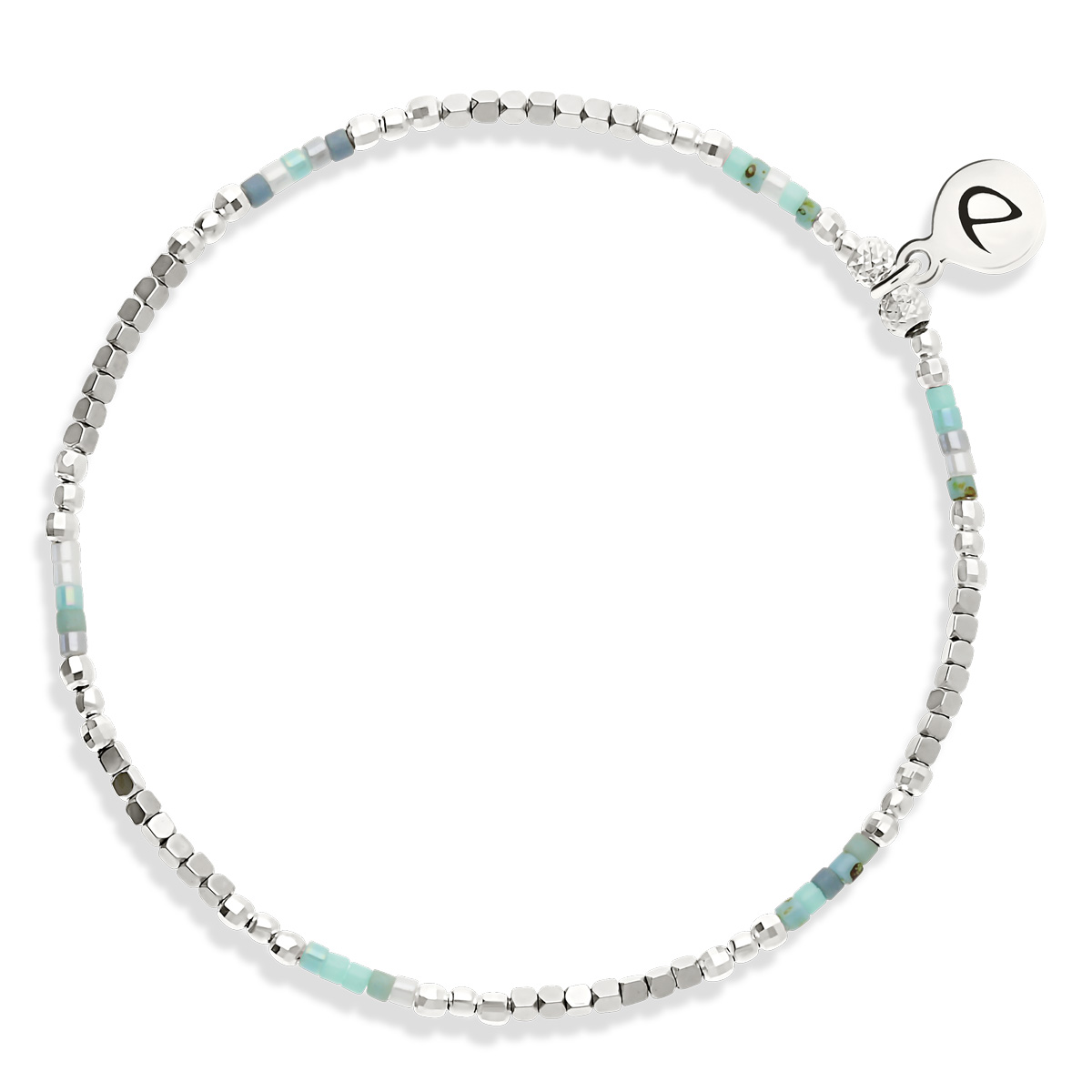 Bracelet Élastique Argent 925 L’ Escapade Bleu Turquoise Hématite