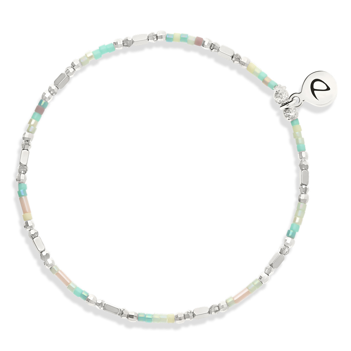 Bracelet Élastique Argent 925 Le Sunset Mix Pastel Hématite