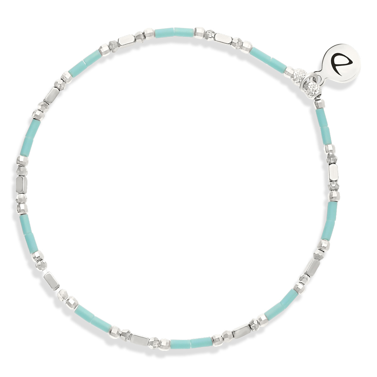 Bracelet Élastique Argent 925 Le Sunset Lagon Hématite