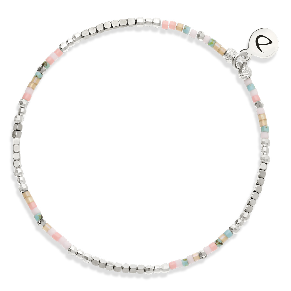 Bracelet Élastique Argent 925 L’ Évasion Rose Turquoise Hématite