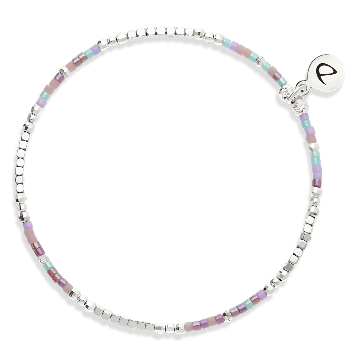 Bracelet Élastique Argent 925 L’ Évasion Violet Turquoise Hématite