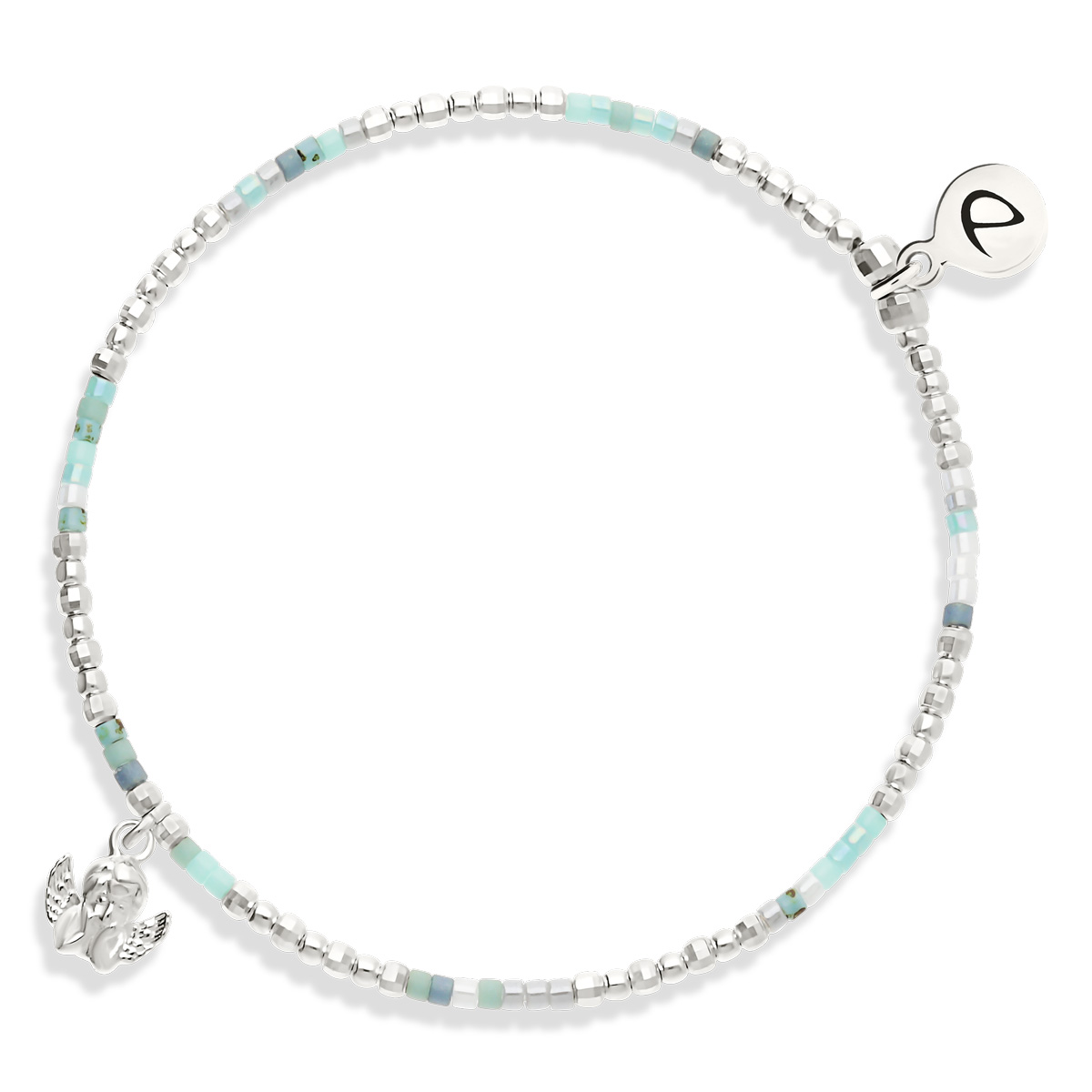 Bracelet Élastique Argent 925 L’ Ange Bleu Turquoise