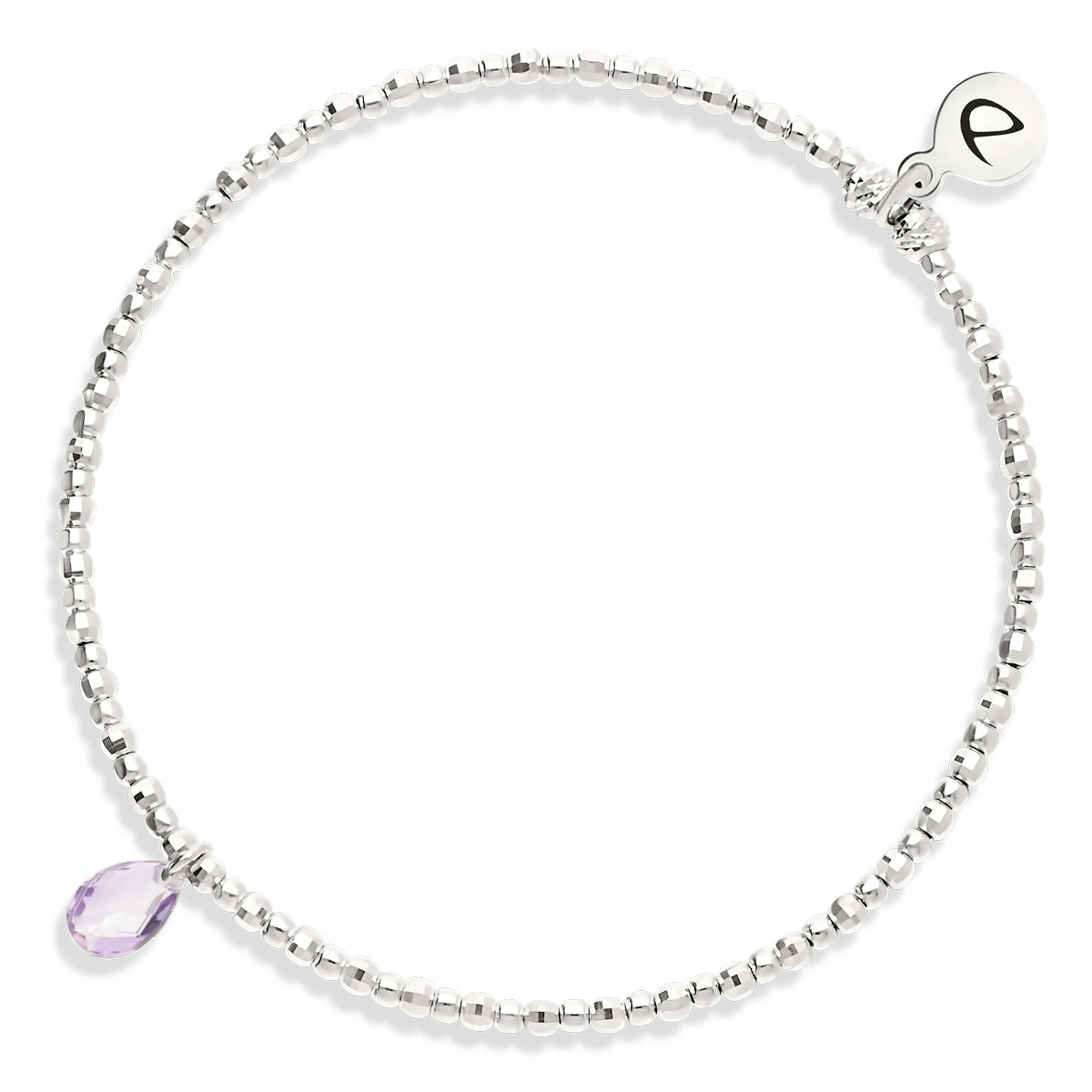 Bracelet Élastique Argent 925 Le Vibrant Améthyste