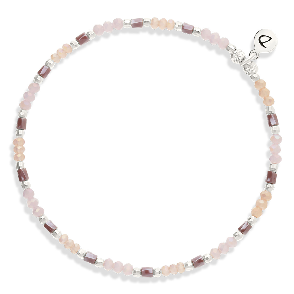Bracelet Élastique Argent 925 L’ Éclatant Rose Orangé