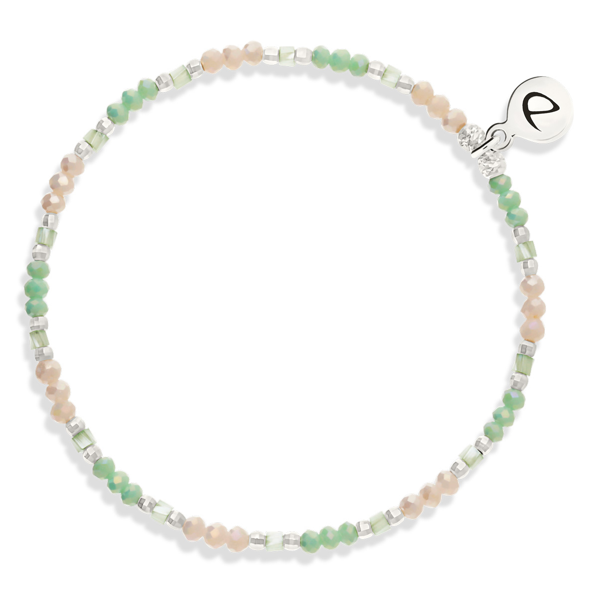 Bracelet Élastique Argent 925 L’ Éclatant Vert Amande