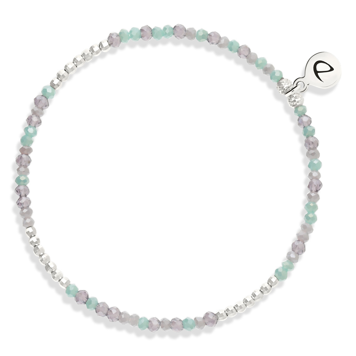 Bracelet Élastique Argent 925 Le Captivant Violet Turquoise