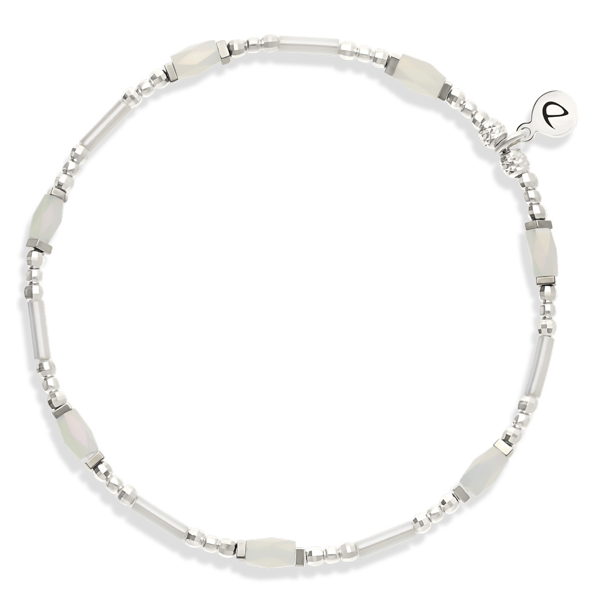Bracelet Élastique Argent 925 L’ Atout Blanc Hématite