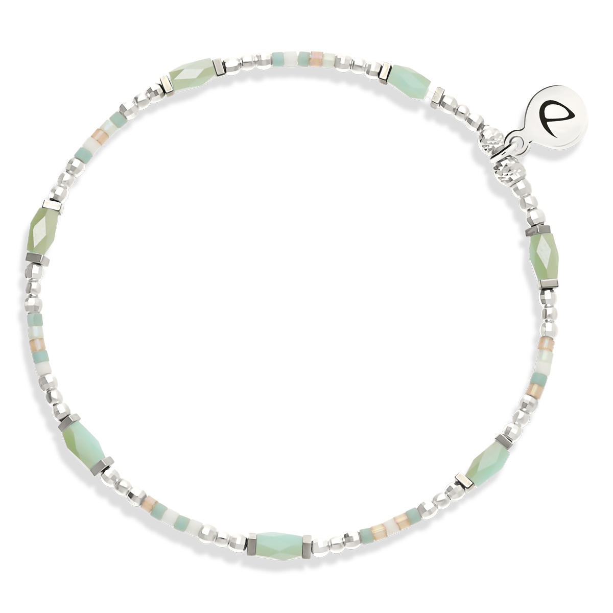 Bracelet Élastique Argent 925 L’ Atout Vert Amande