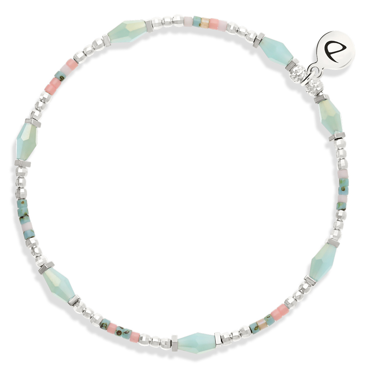 Bracelet Élastique Argent 925 L’ Atout Rose Turquoise