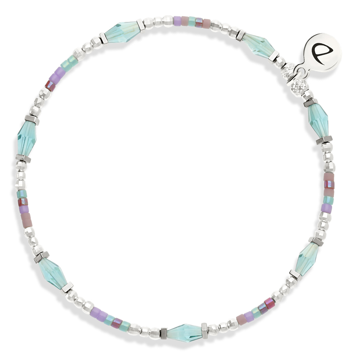 Bracelet Élastique Argent 925 L’ Atout Violet Turquoise