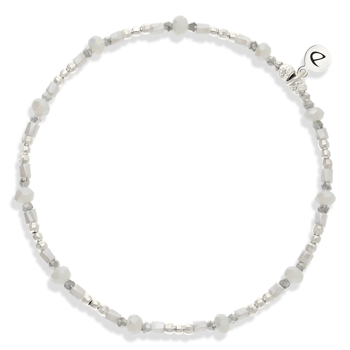 Bracelet Élastique Argent 925 Le Sublime Blanc Hématite