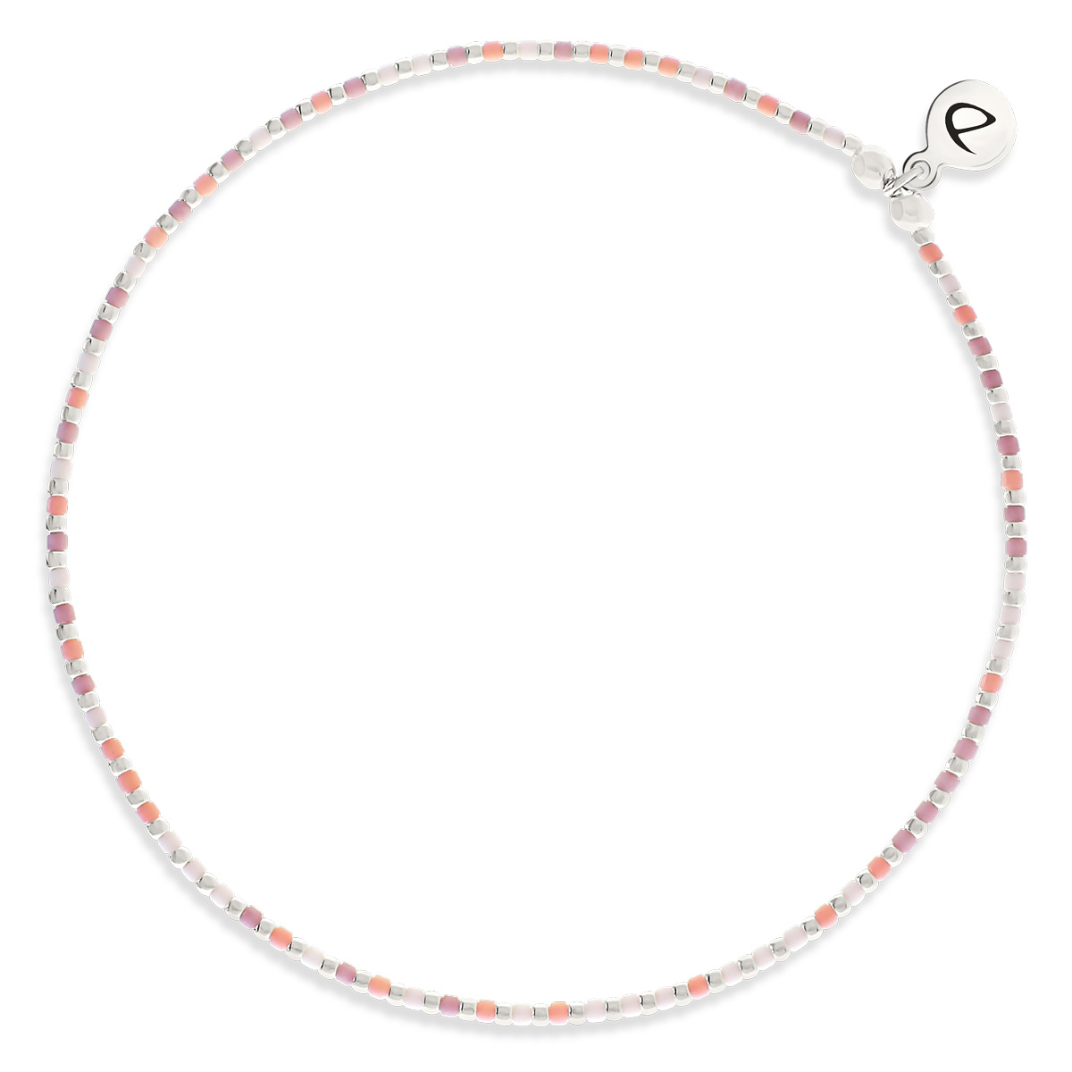 Chevillère Élastique Argent 925 Miyuki Rose Orangé