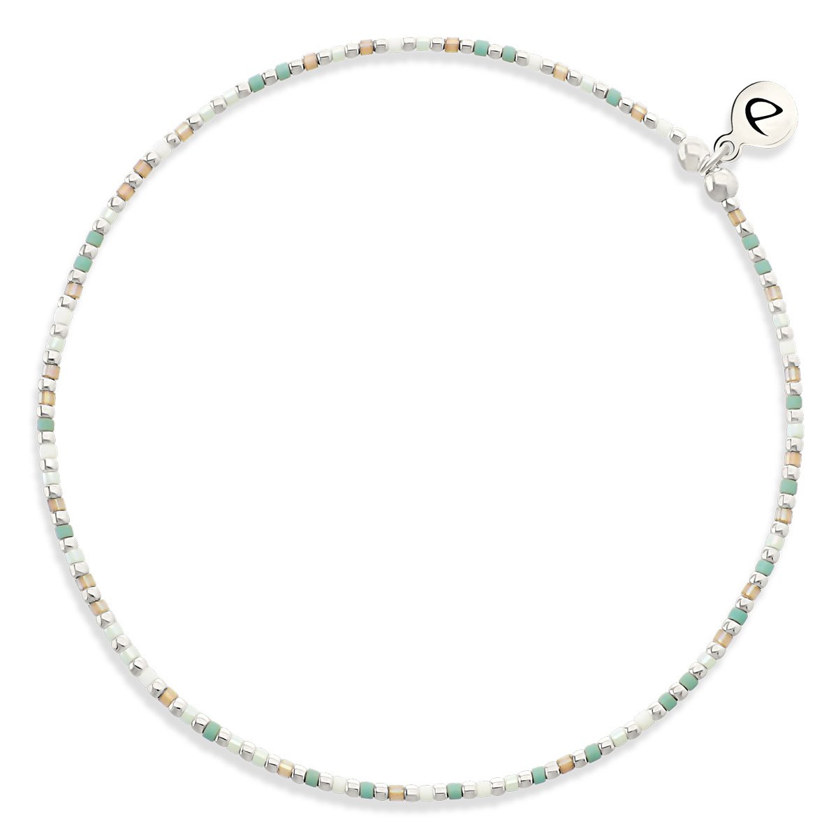 Chevillère Élastique Argent 925 Miyuki Vert Amande