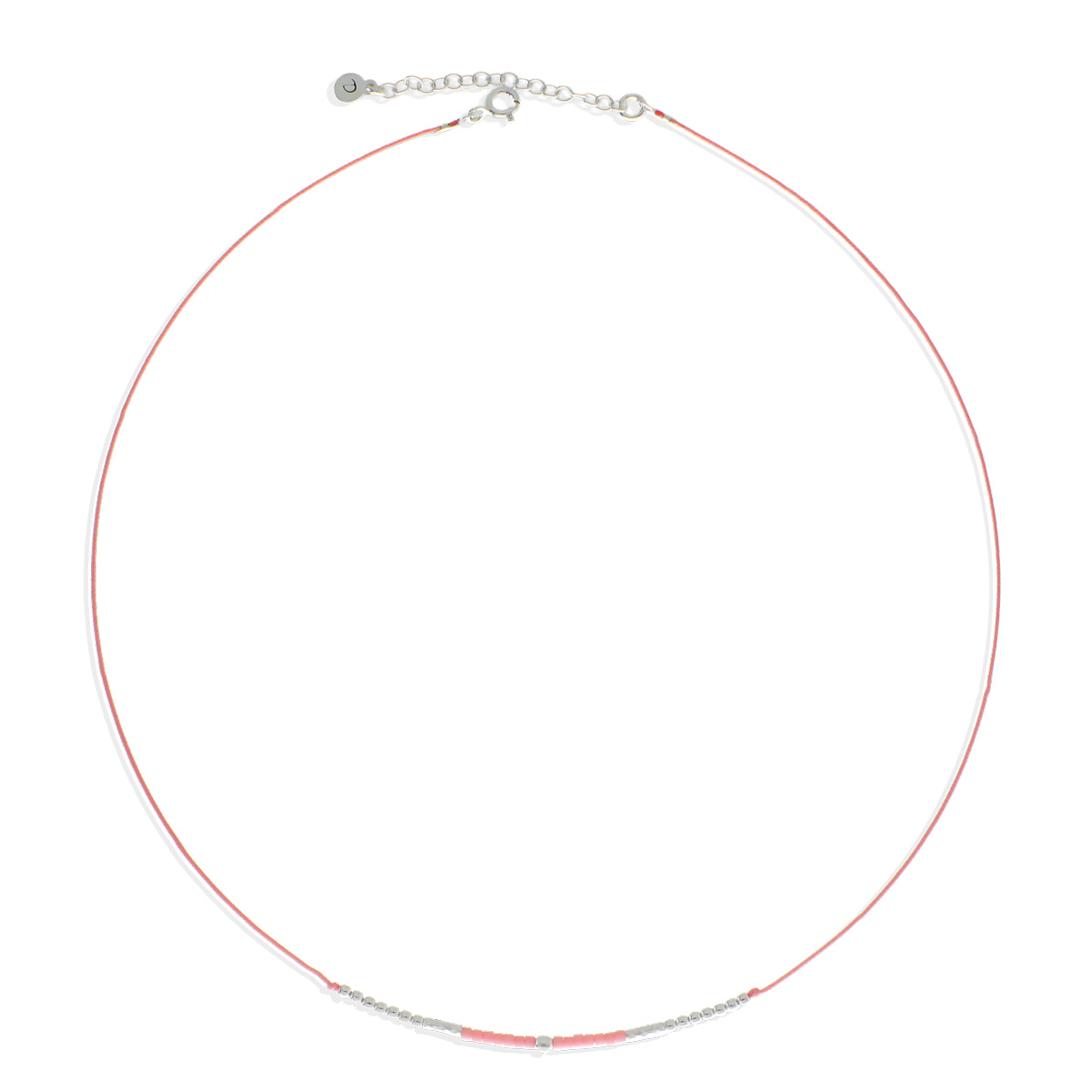 Collier Cordon Corail Perles Rose Orangé Le Pétillant