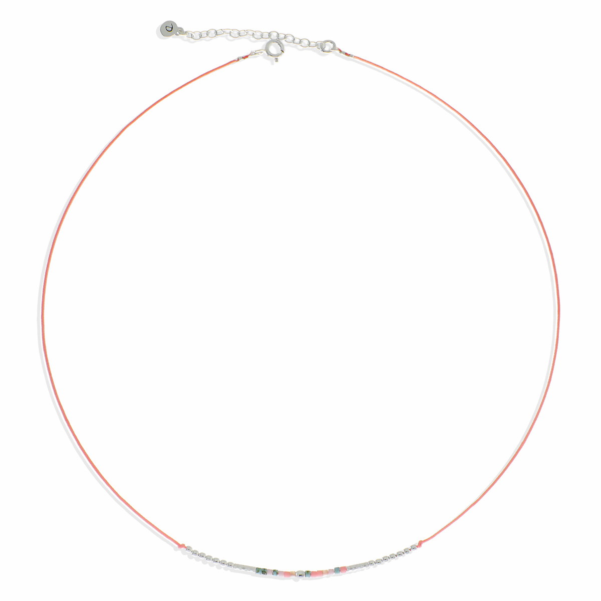Collier Cordon Corail Perles Rose Turquoise Le Pétillant