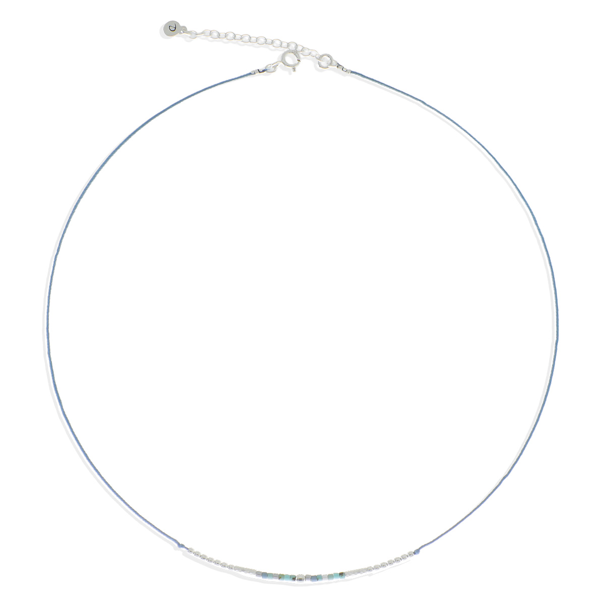 Collier Cordon Bleu Perles Bleu Turquoise Le Pétillant