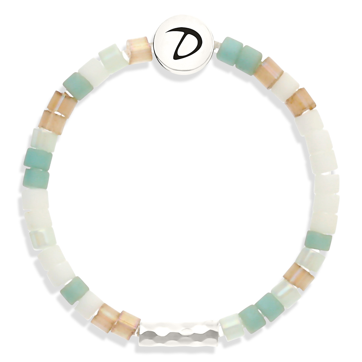 Bague Élastique Argent 925 La Miyuki Vert Amande