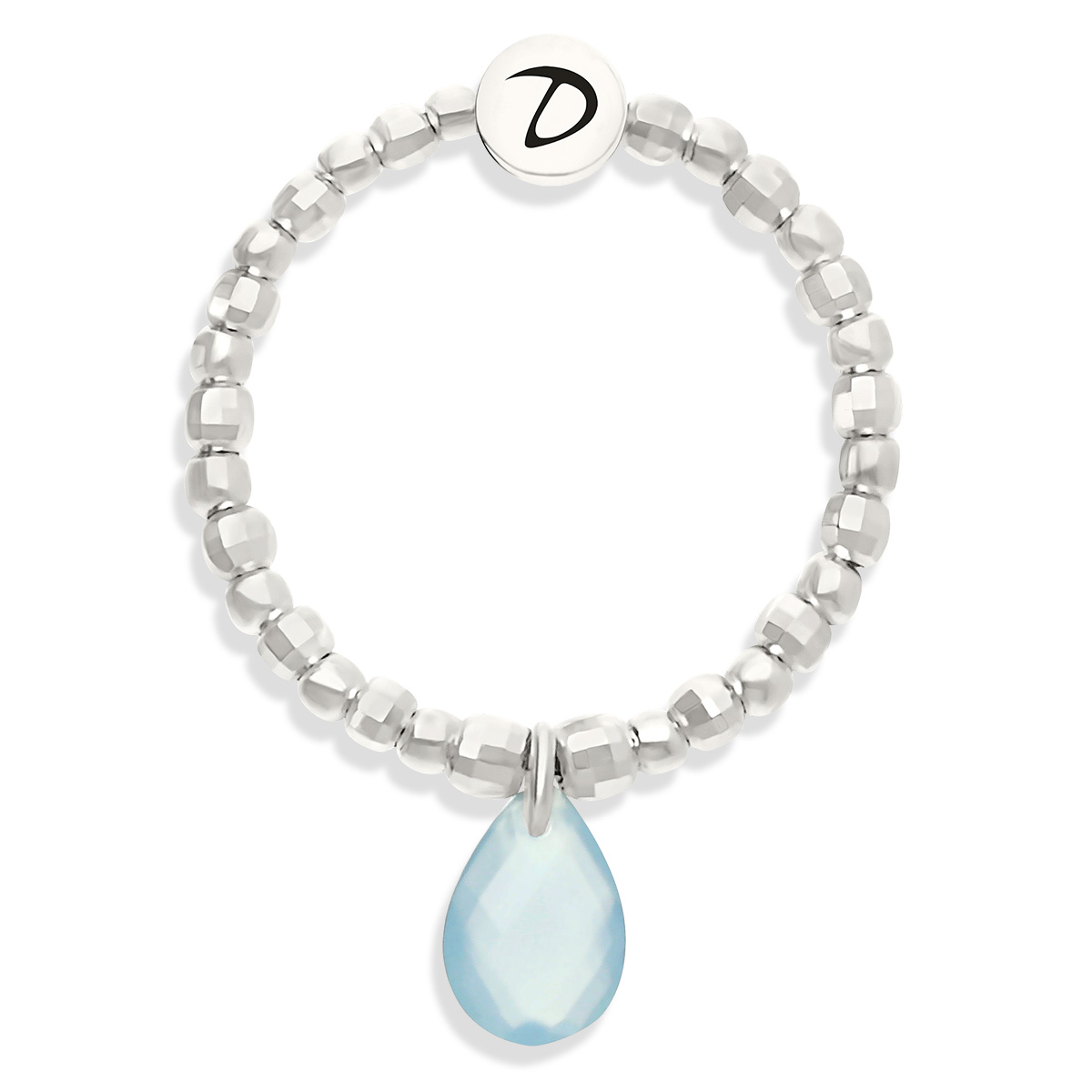 Bague Élastique Argent 925 La Vibrante Amazonite